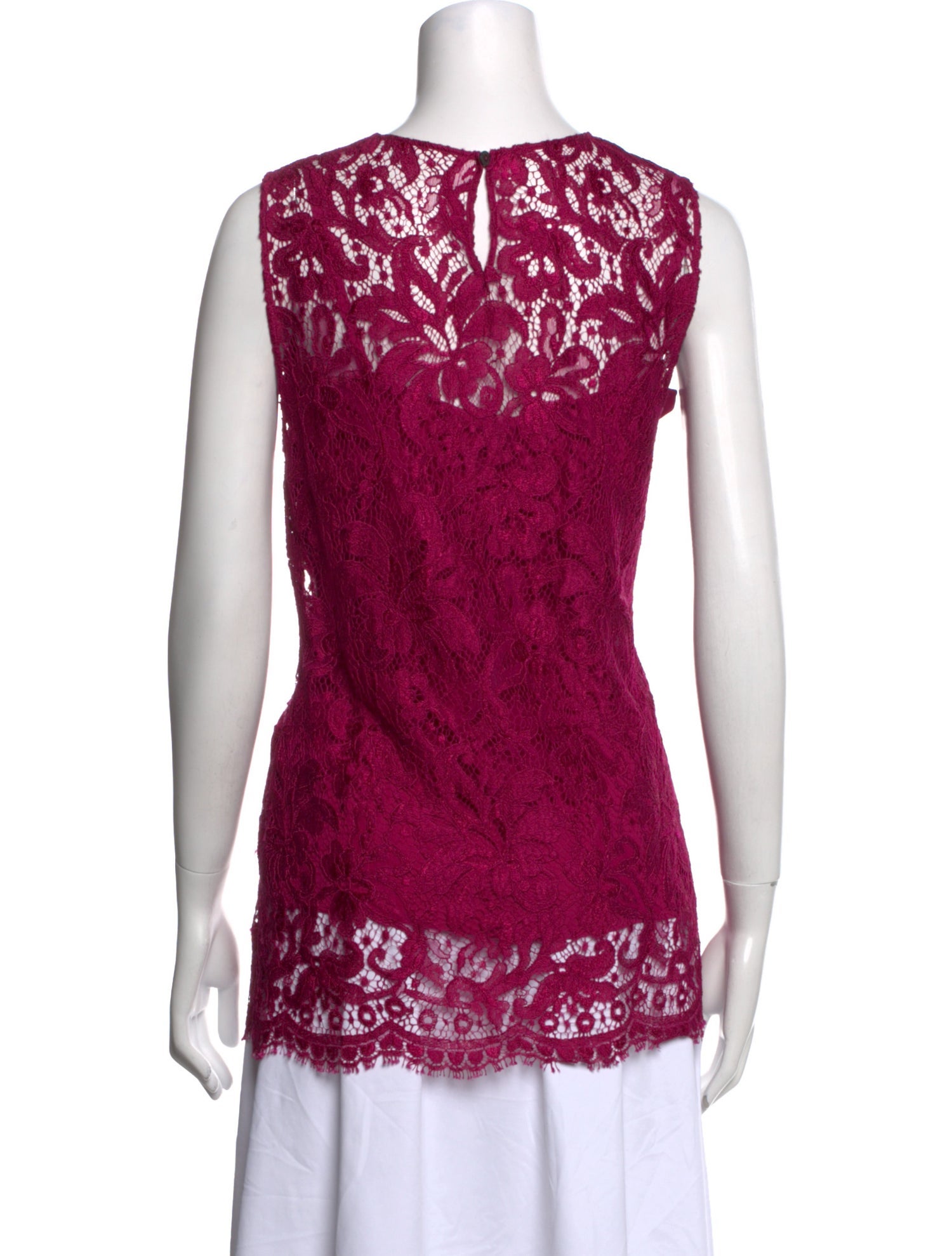 Dolce & Gabbana Lace Pattern Scoop Neck Top